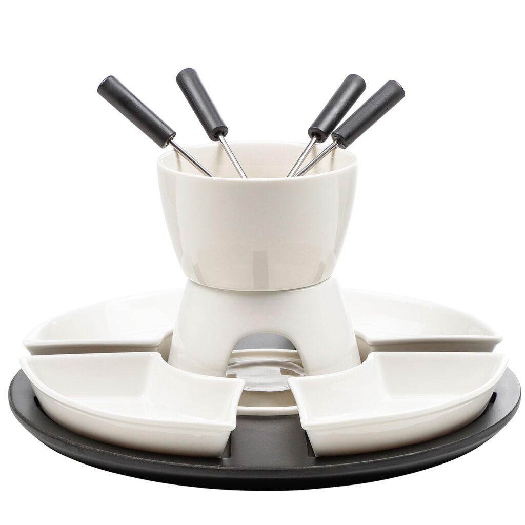 Teelicht-Fondue-Set aus Keramik für 4 Personen