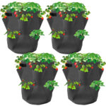 Erdbeer-Pflanzsack, 4er-Set, 43 Liter, Ø 35 cm x H 45 cm