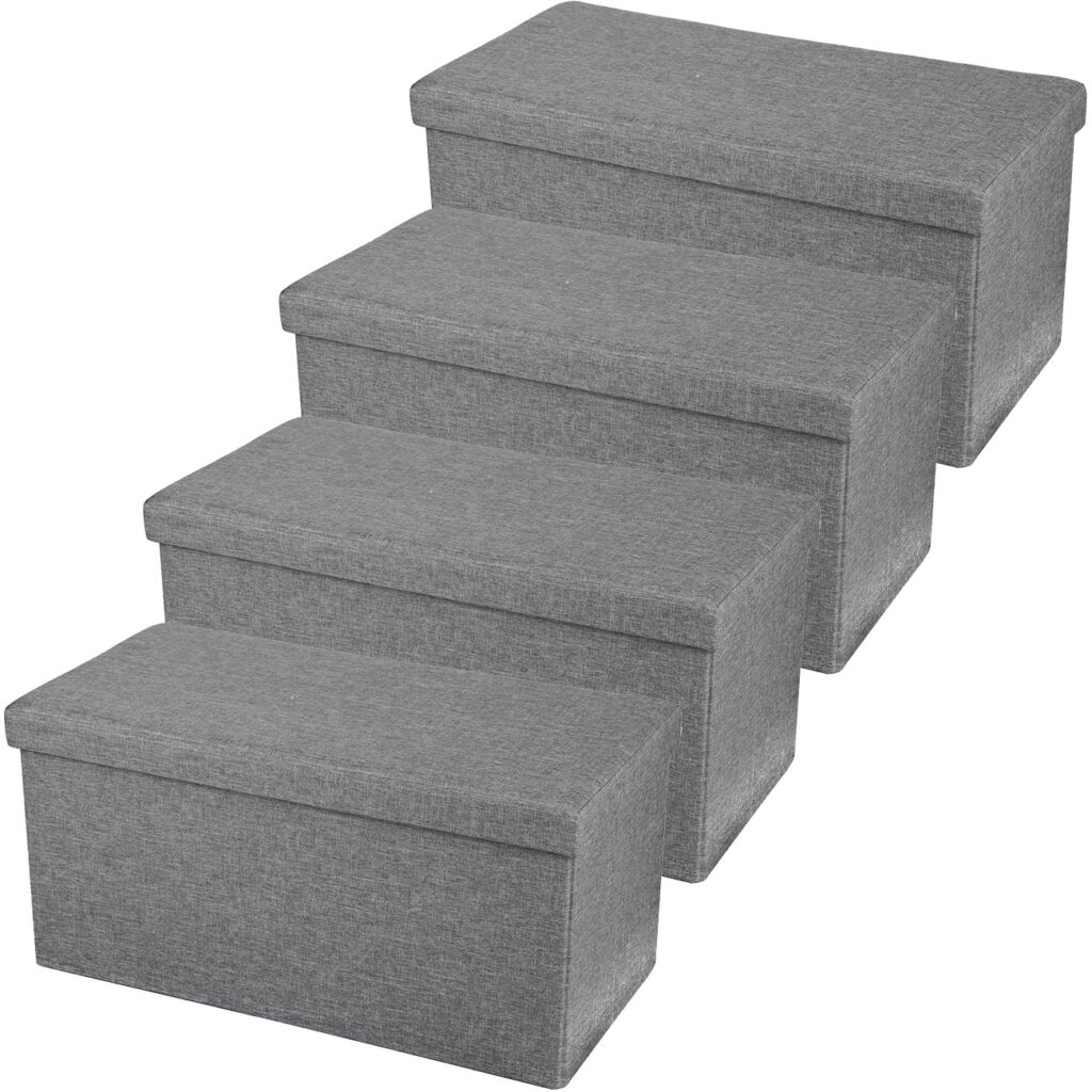 4er-Set Faltbare Sitztruhe für 2 Personen, grau 4er-Set Faltbare Sitztruhe für 2 Personen, grau