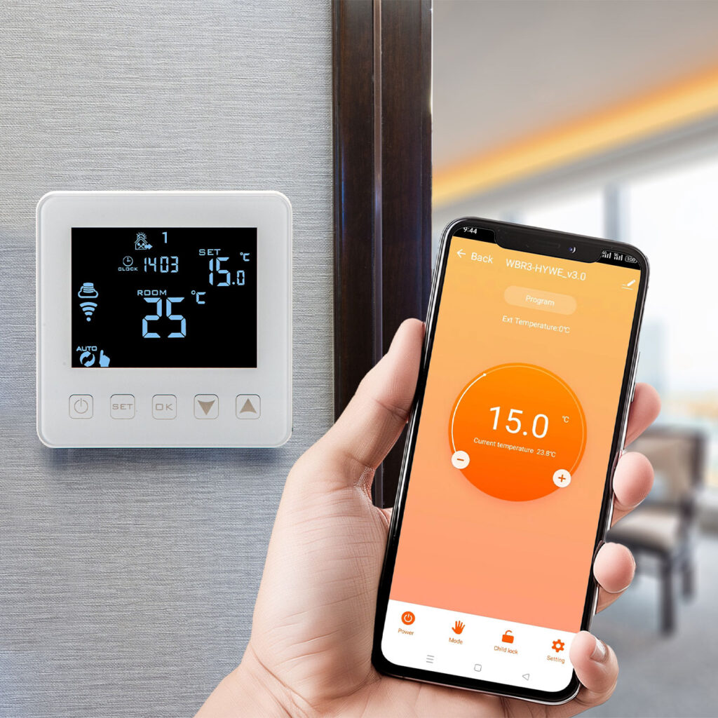 WLAN-Thermostat für Fussboden Heizungen, Steuerung per App, Siri, Alexa & GA