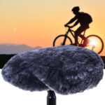 Velo-Sattelbezug aus 100% Lammfell, grau