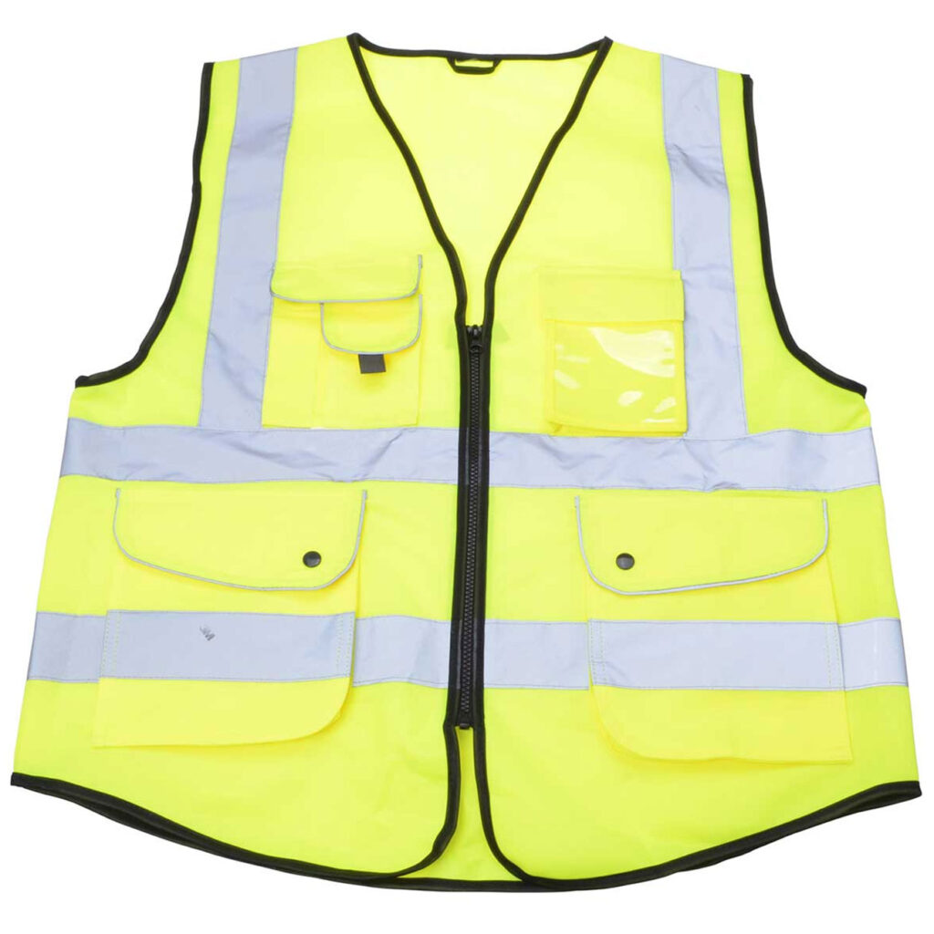 Warnweste Grösse XL, inkl. 6 Taschen, neongelb Warnweste Grösse XL, inkl. 6 Taschen, neongelb