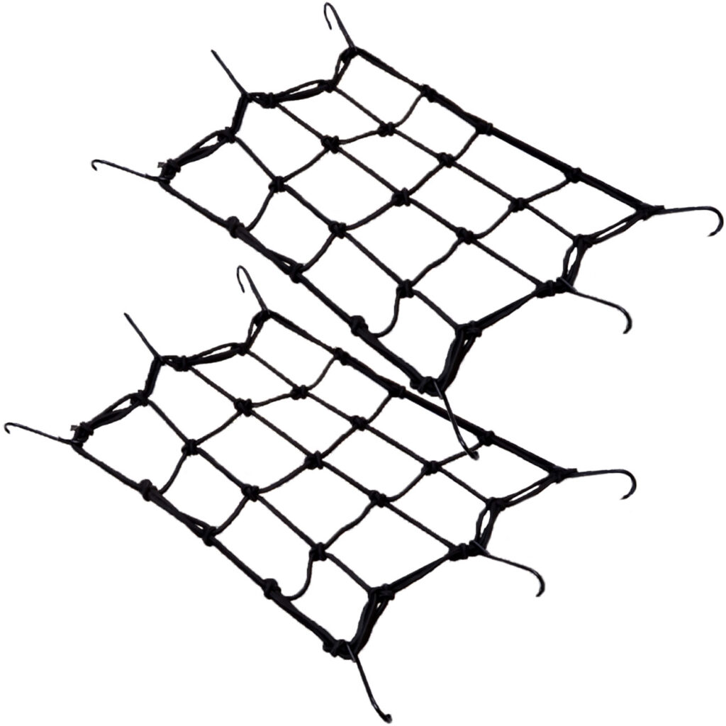 2er-Set Dehnbares Gepäcknetz für Velokörbe, 25 x 25 cm