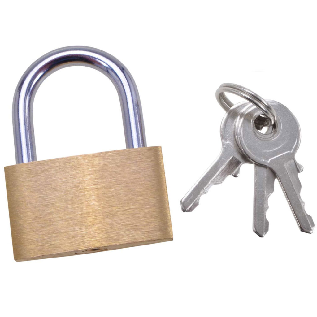 Kleines Vorhängeschloss inkl. 3 Schlüsseln, 3 x 4 cm
