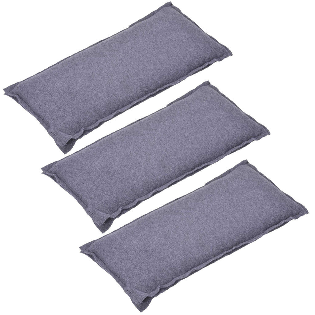 3er-Set Luftentfeuchter mit Silica Gel, 1kg, wiederverwendbar, grau