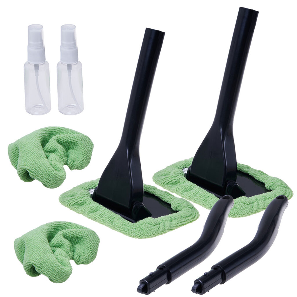 2er-Set Reinigungs-Set für Windschutzscheiben, inkl. Sprühflasche & 2 Bezüge