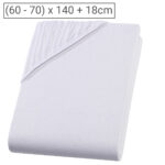 Kinder Qualitäts-Jersey Fixleintuch, 100% Baumwolle, weiss, 70 x 140 cm