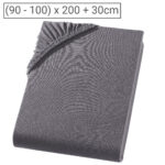 Einzelbett Premium Qualitäts-Jersey Fixleintuch, 100% Baumwolle, anthrazit, 90 x 200 cm