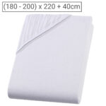Wasserbett Premium Qualitäts-Jersey Fixleintuch, 100% Baumwolle, weiss, 200 x 220 cm