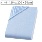 Doppelbett Qualitäts-Jersey Fixleintuch, 100% Baumwolle, hellblau, 160 x 200 cm Doppelbett Qualitäts-Jersey Fixleintuch, 100% Baumwolle, hellblau, 160 x 200 cm