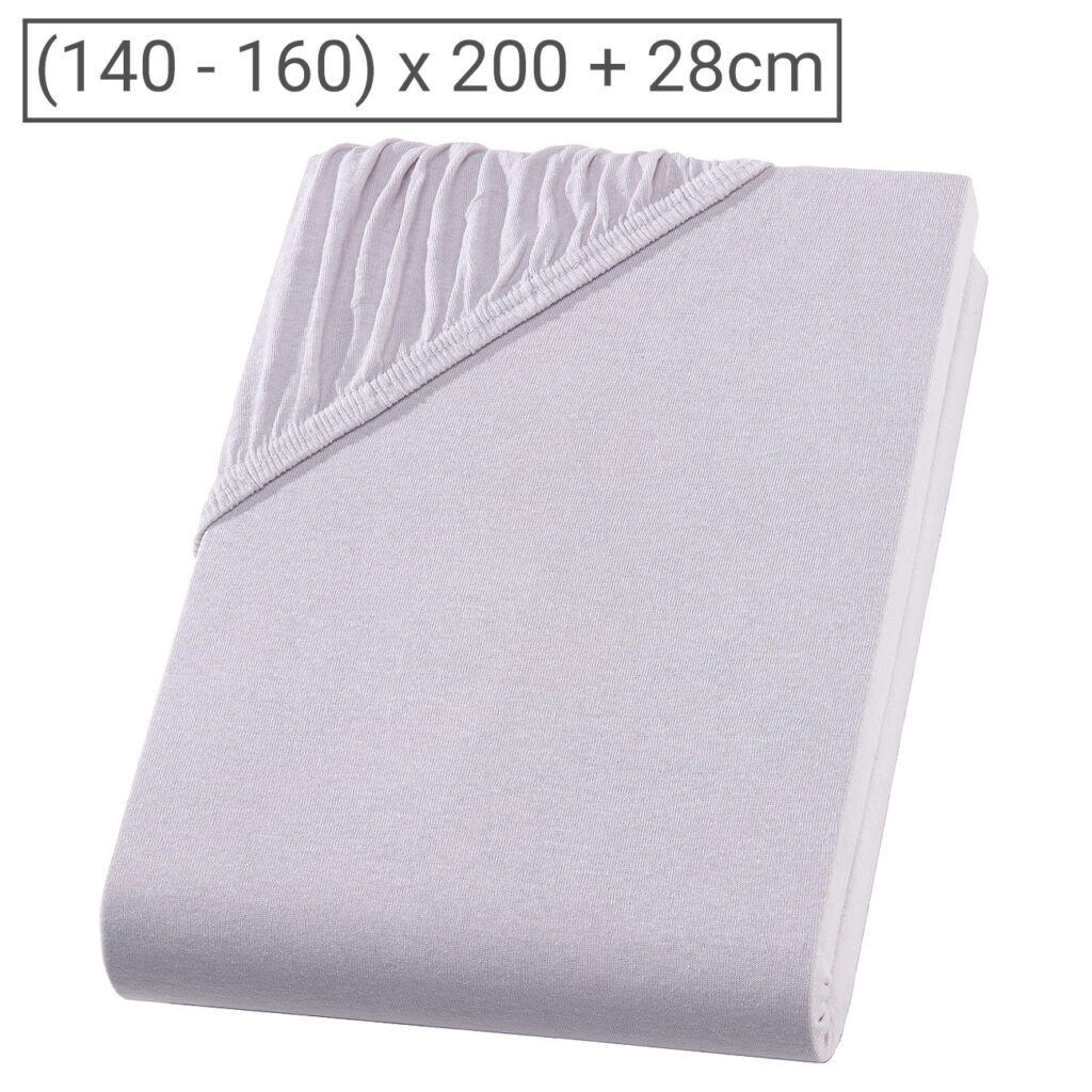 Doppelbett Qualitäts-Jersey Fixleintuch, 100% Baumwolle, silber, 160 x 200 cm