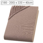 Übergrösse/Überlänge Qualitäts-Jersey Fixleintuch, 100% Baumwolle, nougat, 200 x 220 cm