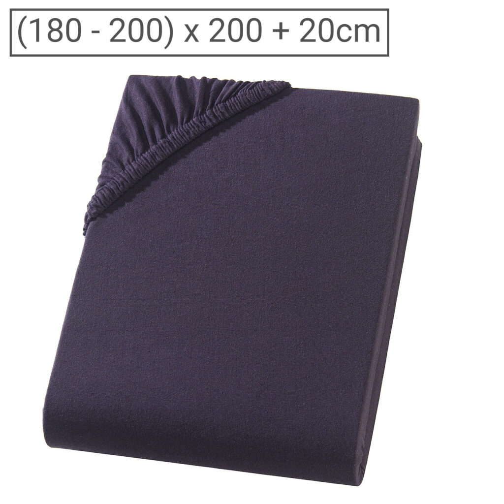 Boxspringbett-Topper Übergrösse Qualitäts-Jersey Fixleintuch, schwarz, 200 x 200 cm