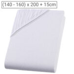 Boxspringbett-Topper Doppelbett Qualitäts-Jersey Fixleintuch, weiss, 160 x 200 cm