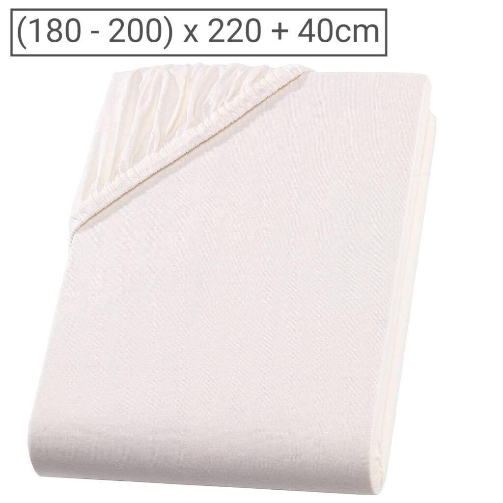 Wasser-/Boxspringbett Premium Qualitäts-Jersey Fixleintuch, natur, 200 x 220 cm