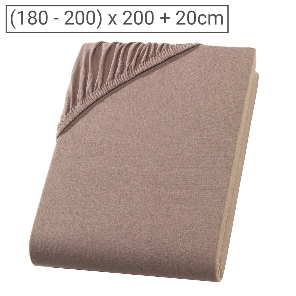 Boxspringbett-Topper Premium Qualitäts-Jersey Fixleintuch, nougat, 200 x 200 cm