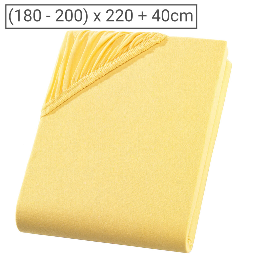 Wasser-/Boxspringbett Superb Qualitäts-Jersey Fixleintuch, maisgelb, 200 x 220 cm