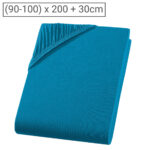 Einzelbett Qualitäts-Jersey Fixleintuch, 100% Baumwolle, petrol, 90 x 200 cm