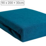 Einzelbett Luxus Frottee Fixleintuch, 80% Baumwolle, 20% Mikrofaser, petrol, 90 x 200 cm