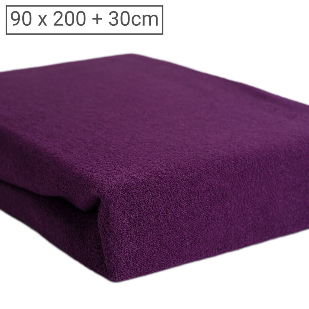 Einzelbett Luxus Frottee Fixleintuch, 80% Baumwolle, 20% Mikrofaser, aubergine, 90 x 200cm