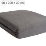 Einzelbett Luxus Frottee Fixleintuch, 80% Baumwolle, 20% Mikrofaser, grau, 90 x 200 cm