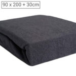 Einzelbett Luxus Frottee Fixleintuch, 80% Baumwolle, 20% Mikrofaser, anthrazit, 90 x 200cm