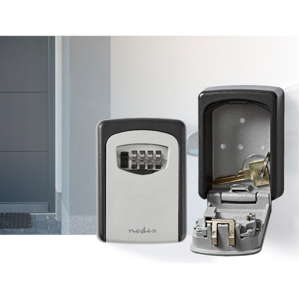 Schlüsselsafe, Kombinationsschloss mit 4-stelligem Zahlencode, 9 x 12 x 4 cm