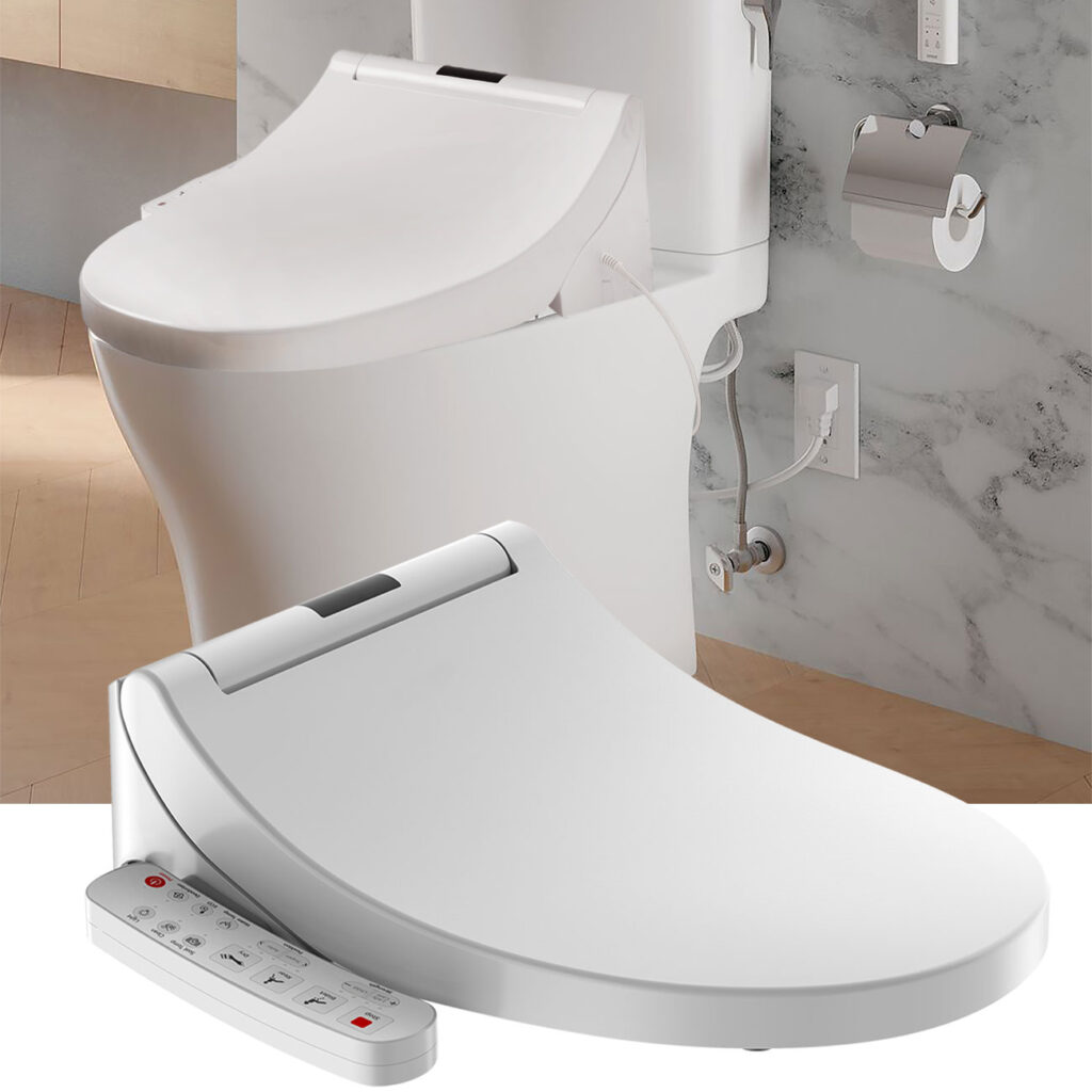 Smarter Dusch-WC-Sitz mit Warmluftföhn, Sitzheizung und App