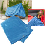 Abdeckplane mit stabilen Metallösen, blau, 3,5 x 4,8 m