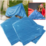 2er-Set Abdeckplane mit stabilen Metallösen, blau, 3,5 x 4,8 m