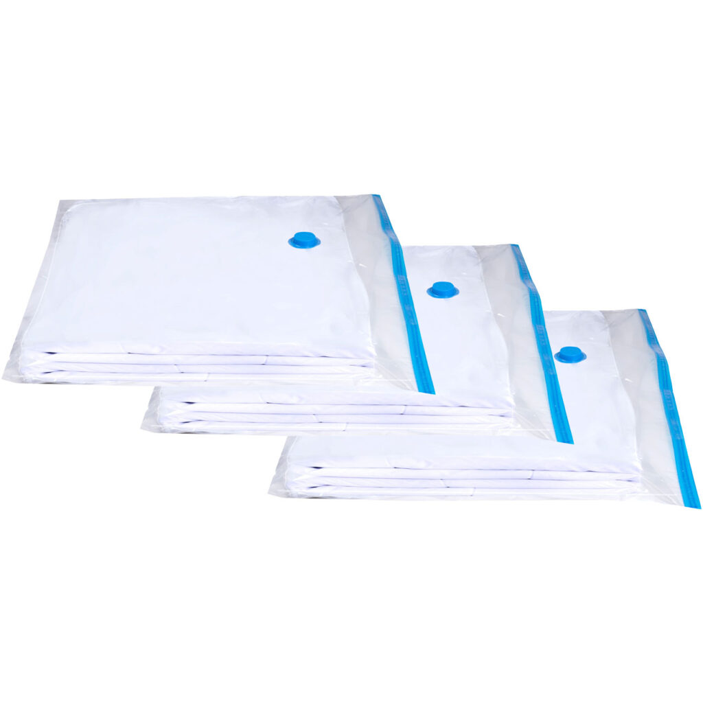 3er-Set Vakuum-Beutel zur Kompression mit dem Staubsauger, 90 x 110 cm