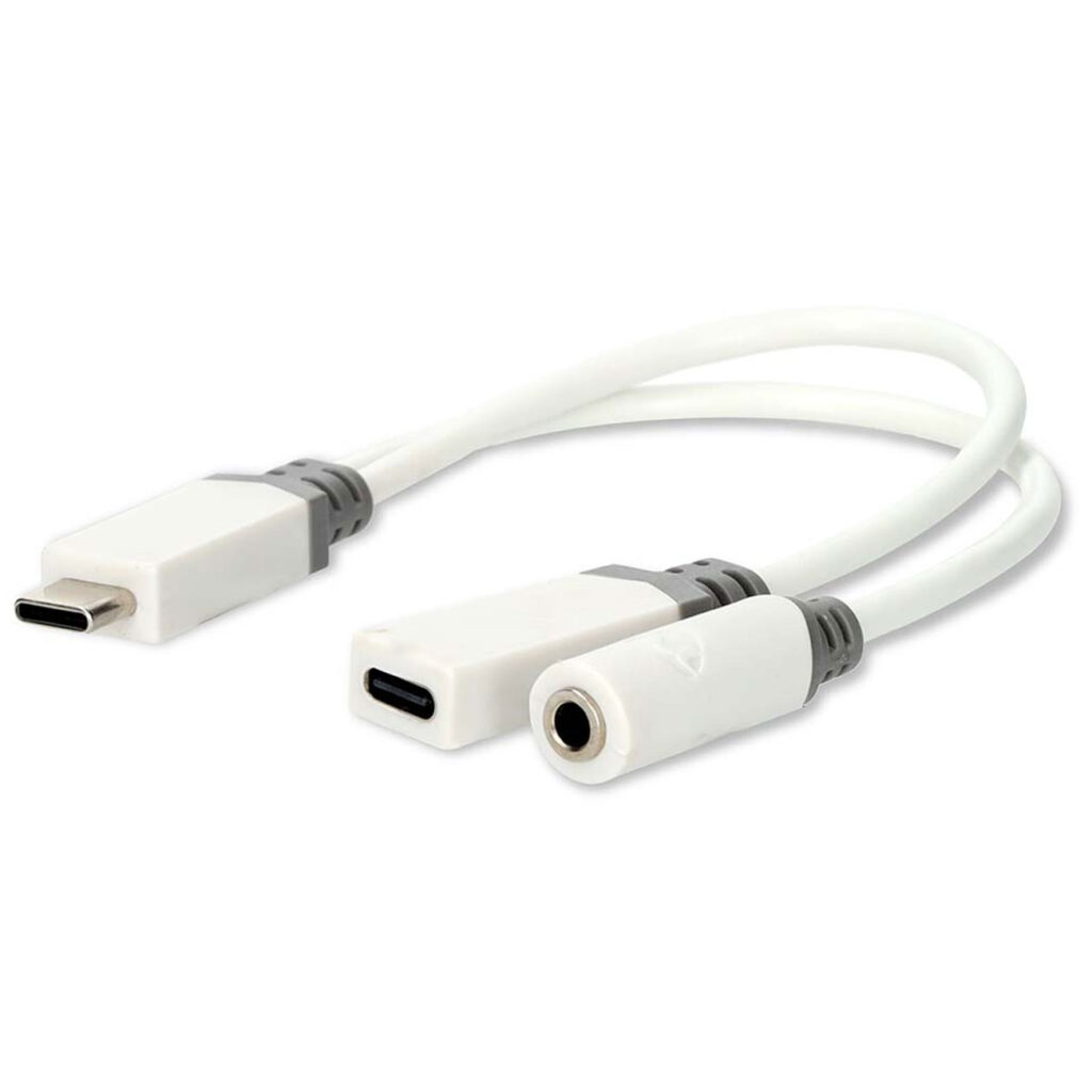 USB-C auf 3,5mm Kopfhörer Adapter und Laden mit USB-C, 2 in 1 Typ-C auf Klinke
