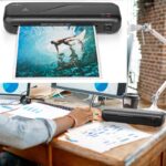 Kompaktes Heiss-Laminiergerät inklusive 100 A4 Laminierfolien, transparent