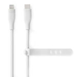 iPhone Ladekabel, Lightning Schnellladekabel, USB-C, Apple, 1,5 m, Silikon, weiss