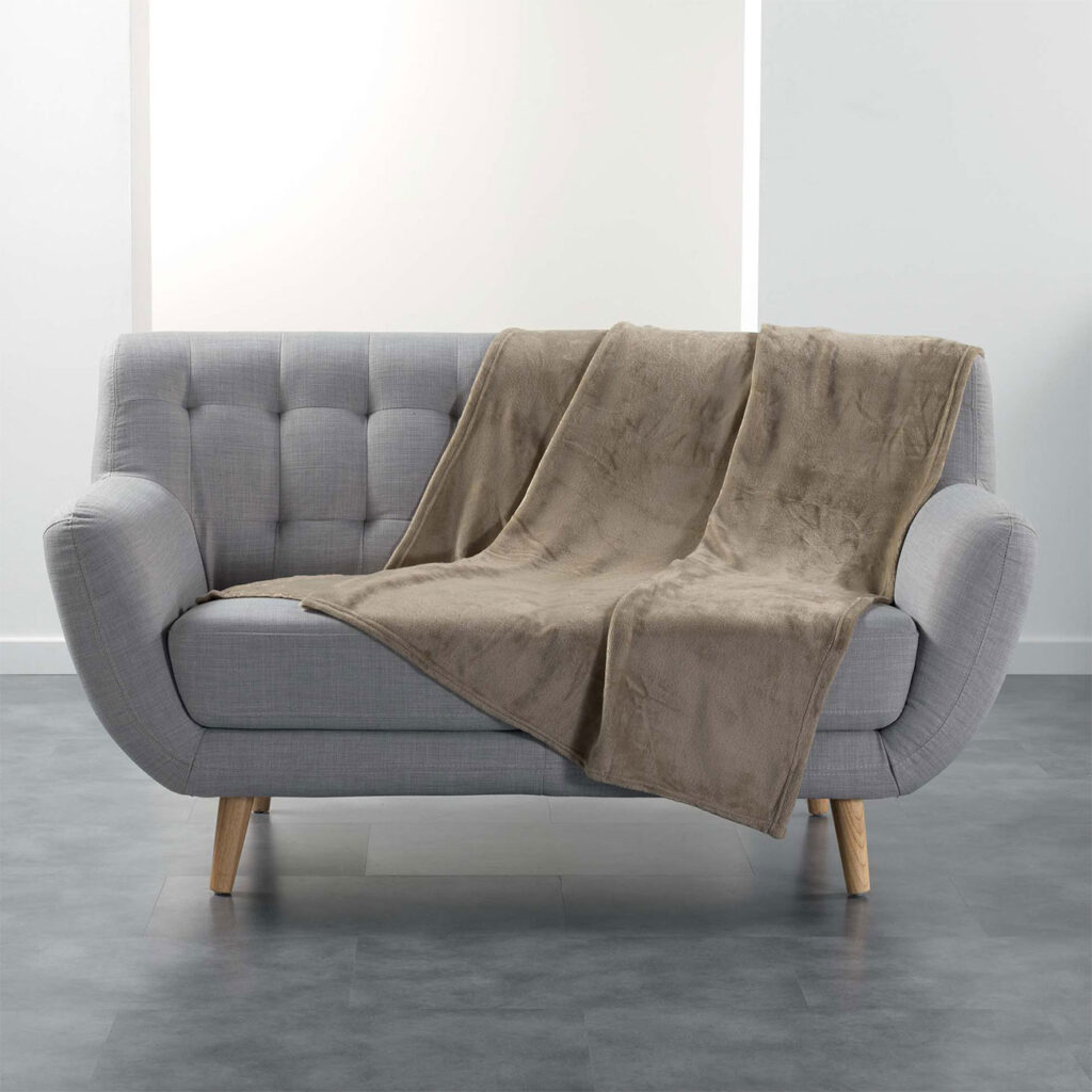 Couchdecke, beige, Kuscheldeck, 125 x 150 cm