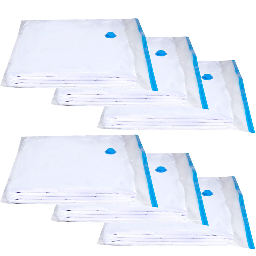 6er-Set Vakuum-Beutel zur Kompression mit dem Staubsauger, 90 x 110 cm