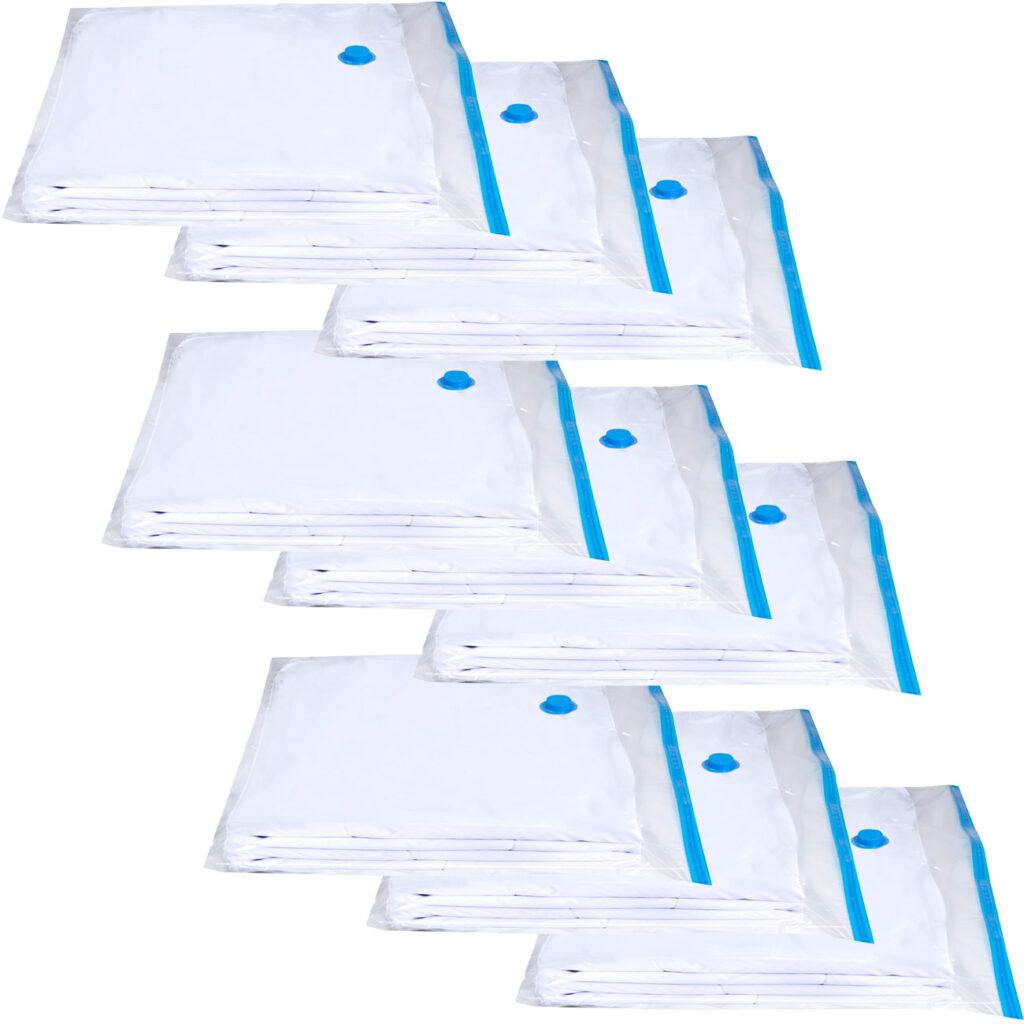 9er-Set Vakuum-Beutel zur Kompression mit dem Staubsauger, 90 x 110 cm
