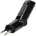 Stecker, Typ 12, klappbar und drehbar, schwarz