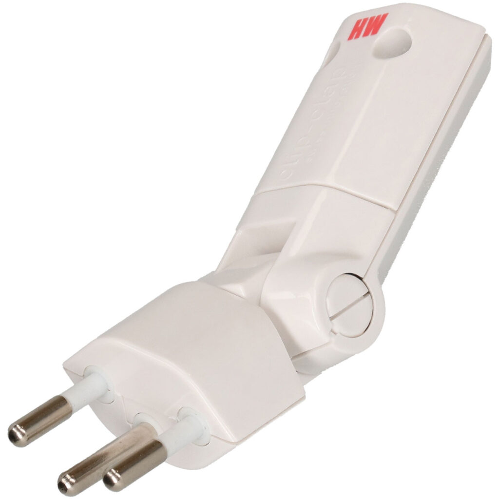 Stecker, Typ 12, klappbar und drehbar, weiss Stecker, Typ 12, klappbar und drehbar, weiss