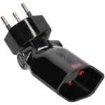 Abzweigstecker, 1 x Typ 13, 3-polig, schwarz, BS