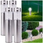 4er-Set Solar-Gartenlampe mit Bewegungssensor, 28cm x Ø 6,2 cm