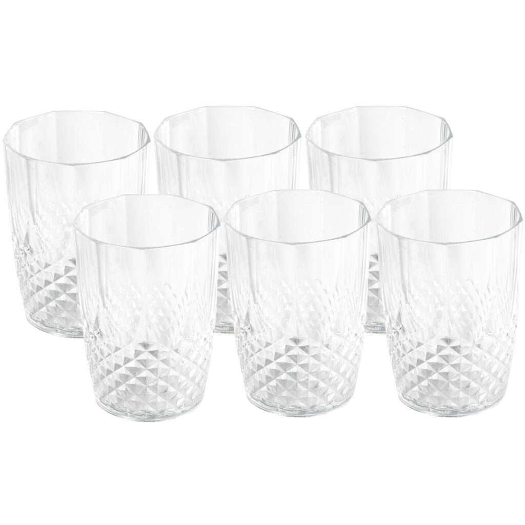 Wassergläser aus Kunststoff mit Kristalleffekt, 6 Stück, 400ml