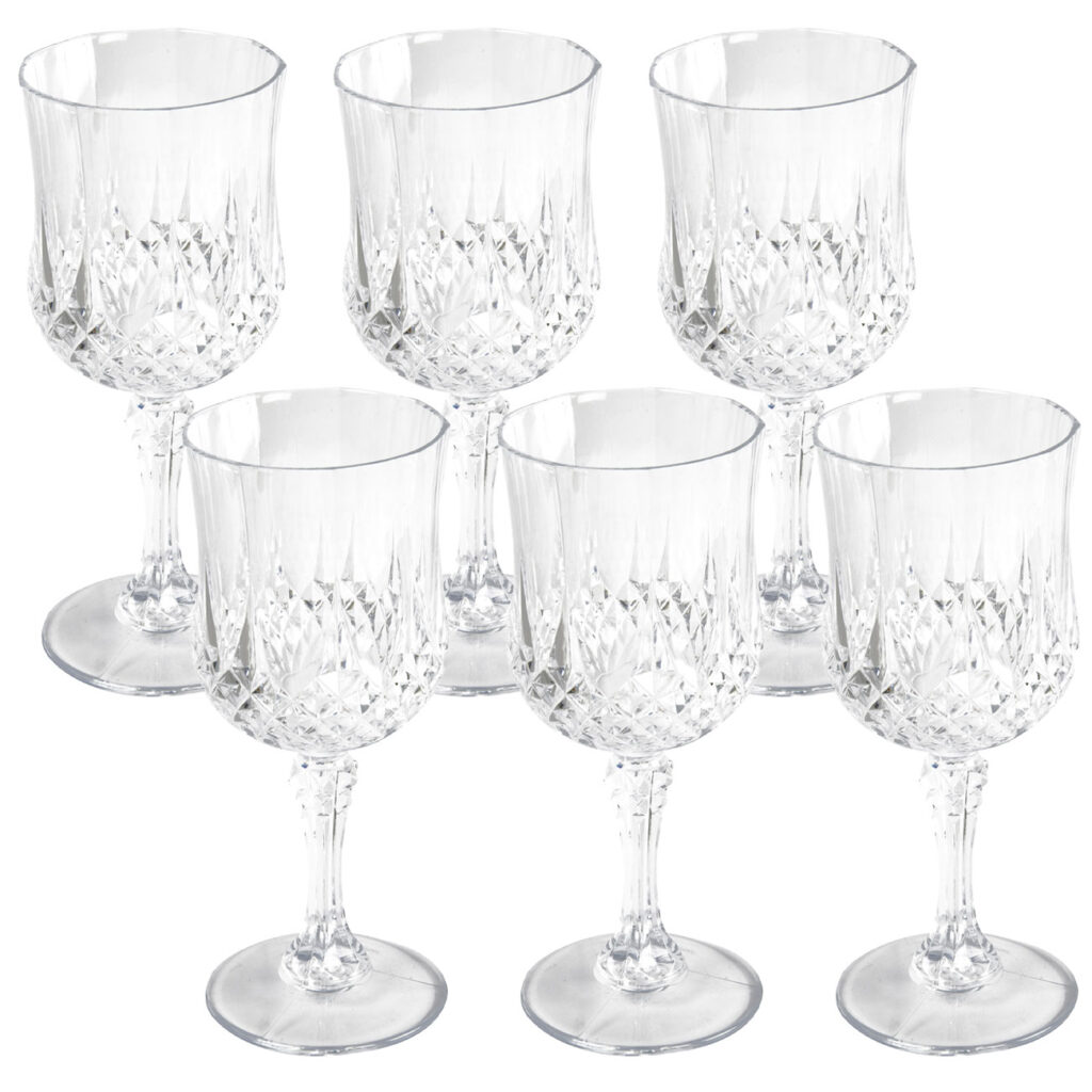 Weingläser aus Kunststoff mit Kristalleffekt, 6 Stück, 200ml