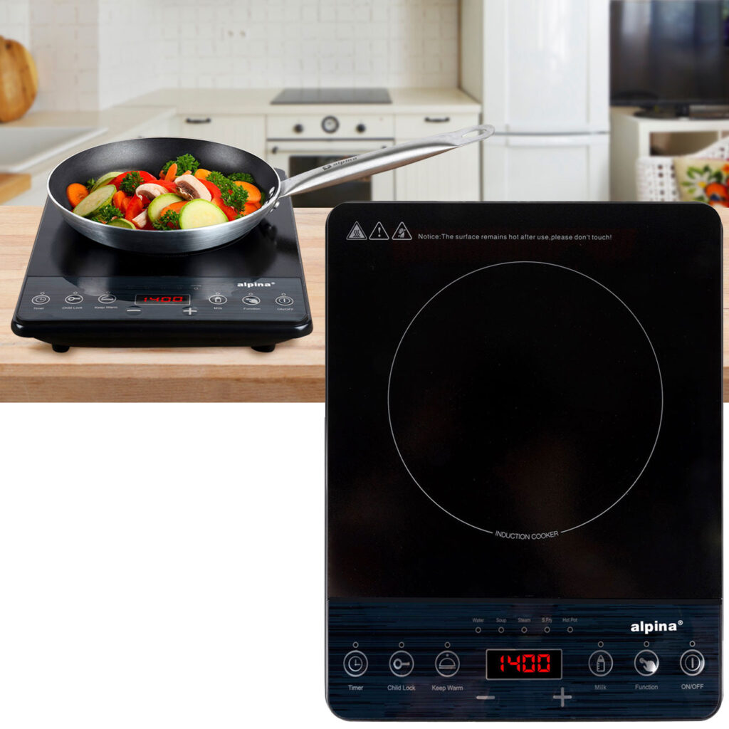 Induktions-Kochplatte, einzeln, 22 cm, Touchpad, 2000 Watt