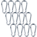 Karabinerhaken, 12 Stück, 5 x 2,5 cm, max. 50kg