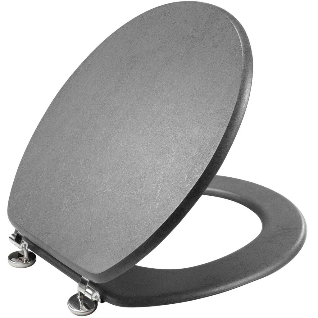 Toilettendeckel, Alu Optik, 37,5 x 46 cm