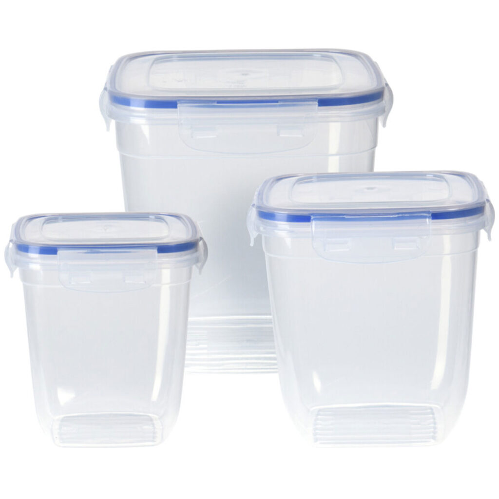 Vorratsdosen, 3er-Set, 1100/1950/3250ml, transparent