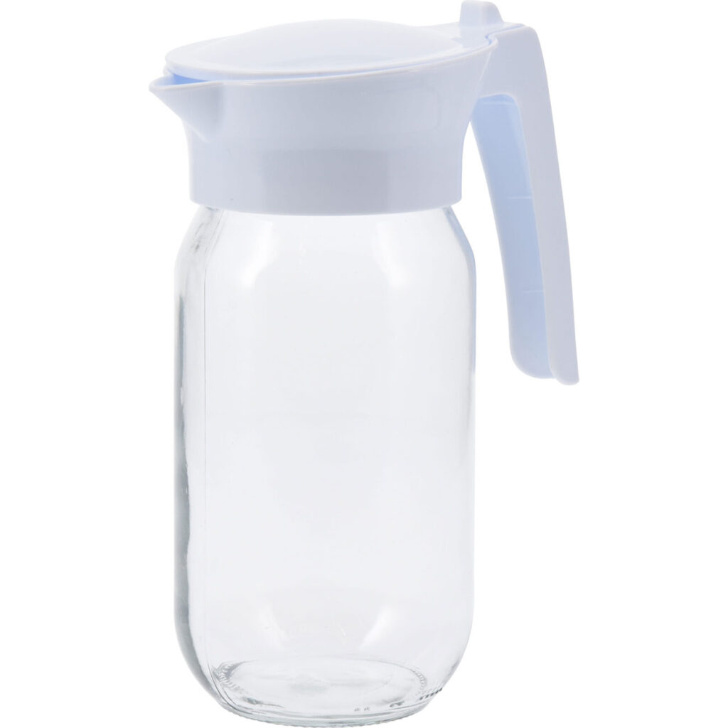 Kanne, Glas, 1000ml, weiss/transparent