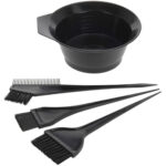 Haarfärbe-Set, 4-tlg., schwarz, mit Färbepinseln und Schälchen