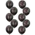 Neonballons, leuchten im Dunkeln, 10 Stk. mit Sternen/ Punkten